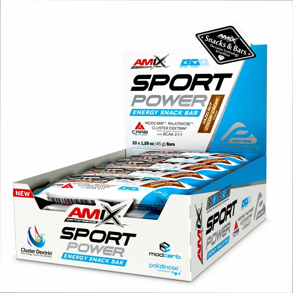 Sport Power Energi Snack Bar — 20 × 45 г Hazelnut Cocoa-Cream