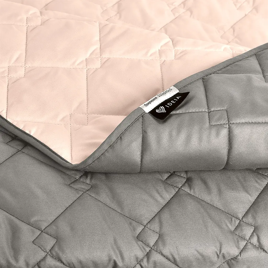 Двостороннє покривало Ideia Стиль Cube сірий та бежевий 240 х 210 см (8-32405) - фото 2