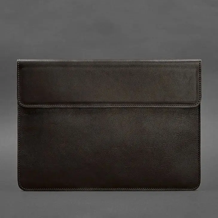 Шкіряний чохол-конверт BlankNote на магнітах для MacBook 13 Темно-коричневий - фото 4