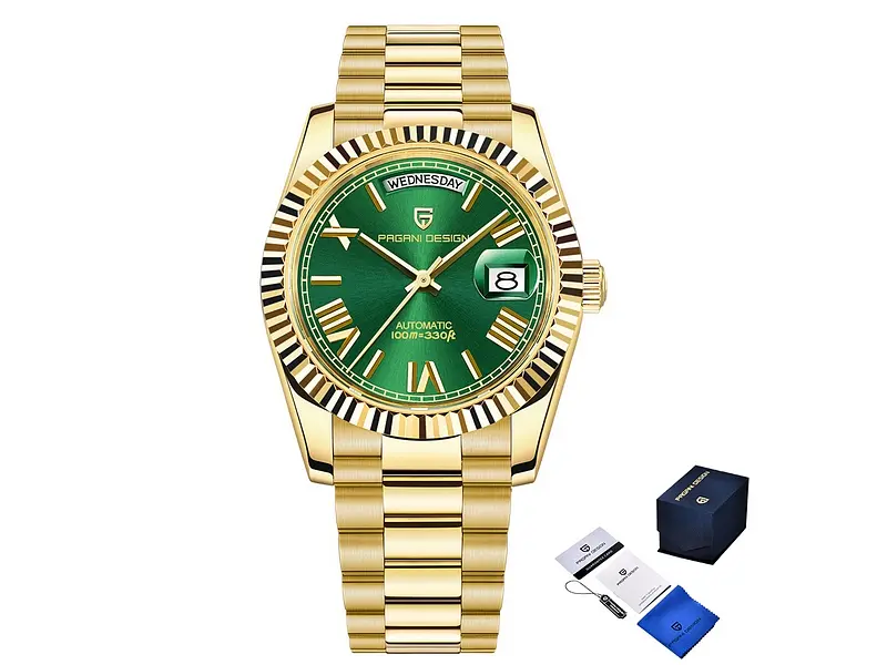 Чоловічий наручний годинник PD-1783 Gold-Green Pagani Design acs0031214 - фото 2