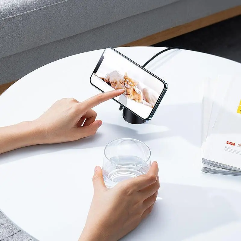 Зарядний пристрій Qi BASEUS Simple Magnetic Stand Wireless Charger 15W Max (CCJJ000001) чорний - фото 7