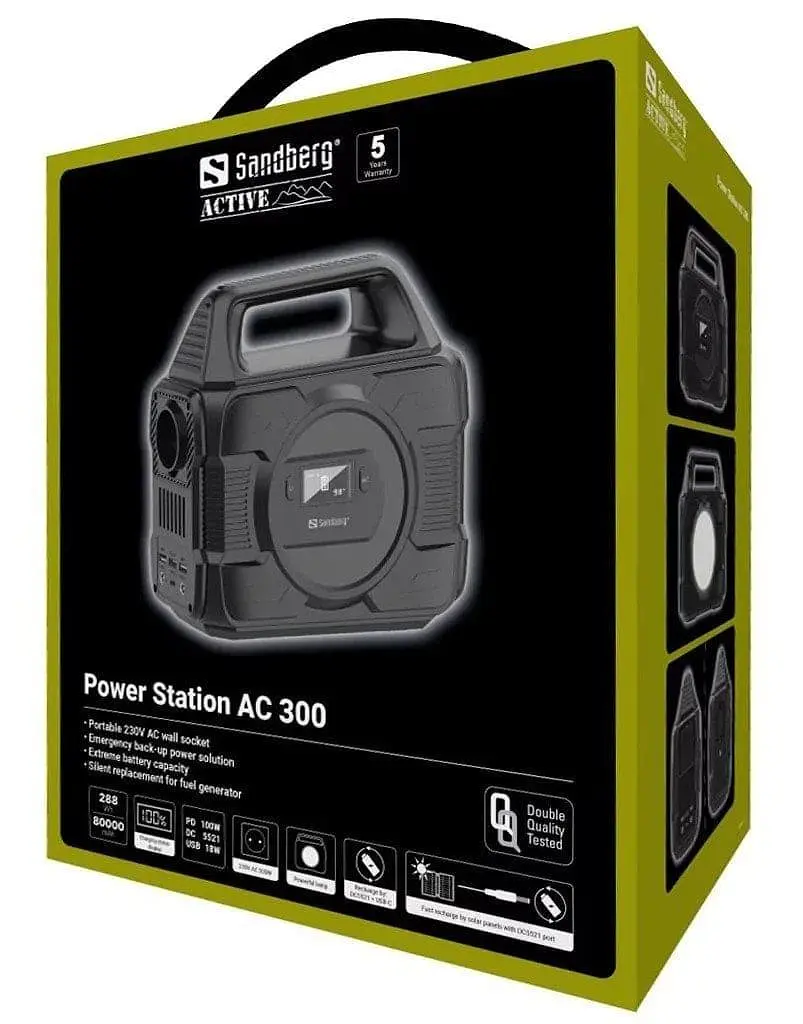Портативная зарядная станция Sandberg Power Station AC 300 Li-Ion, 288 Вт/ч 300 Вт (420-84) - фото 6