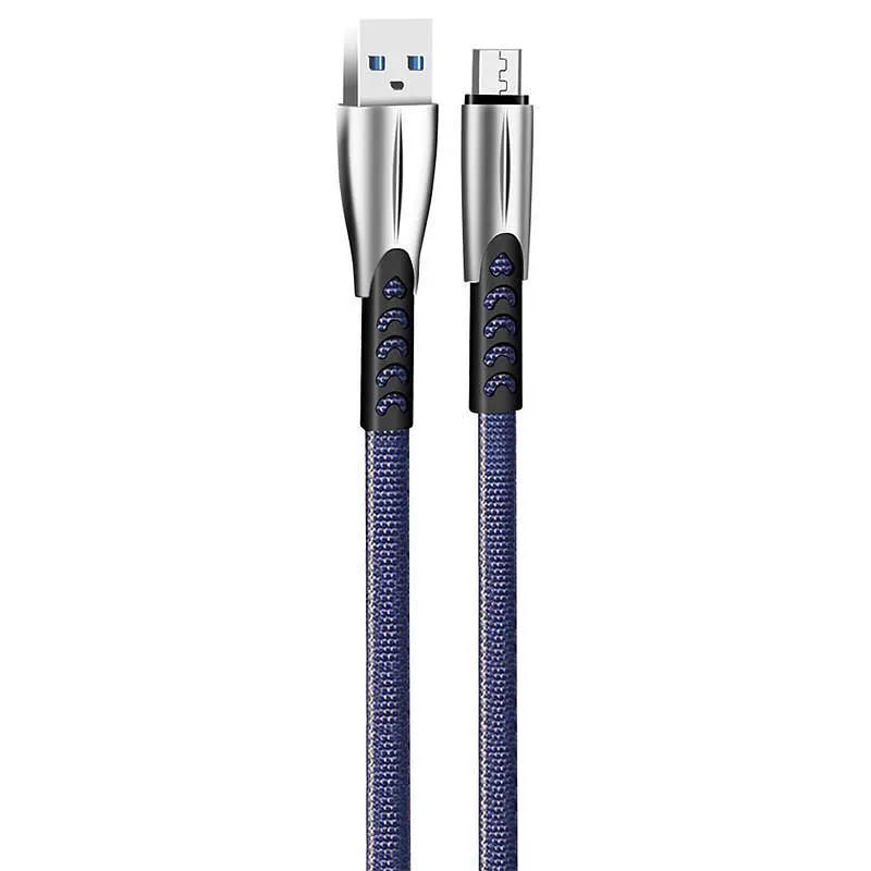 Кабель ColorWay USB - micro USB (M/M), 2.4 А, 1 м, Синій (CW-CBUM011-BL) - фото 2