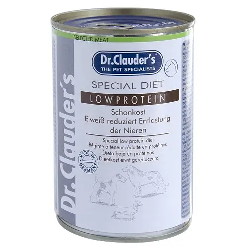 Вологий дієтичний корм для собак Dr. Clauder's Special Diet Low Protein для підтримки функції нирок 400 г