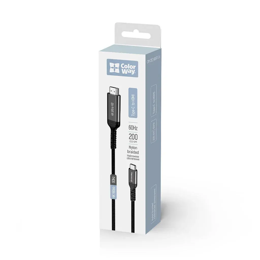 Кабель мультимедійний USB-C to HDMI M 2.0m 4K60Hz black ColorWay (CW-CBCHD077-BK) - фото 12