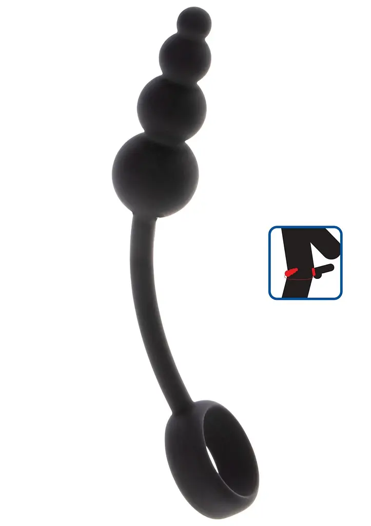 Анальна пробка з ерекційним кільцем ToyJoy Anal Plug Penis Ring, 22 см (чорний) - фото 4