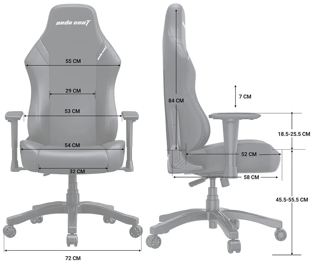 Ігрове крісло Anda Seat Luna Size L Grey Fabric (AD18-44-G-F) - фото 9