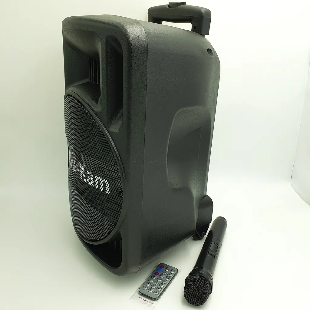 Акустична система акумуляторна колонка 10" з мікрофоном радіо Su-Kam BT100D 500 Вт чорна - фото 6