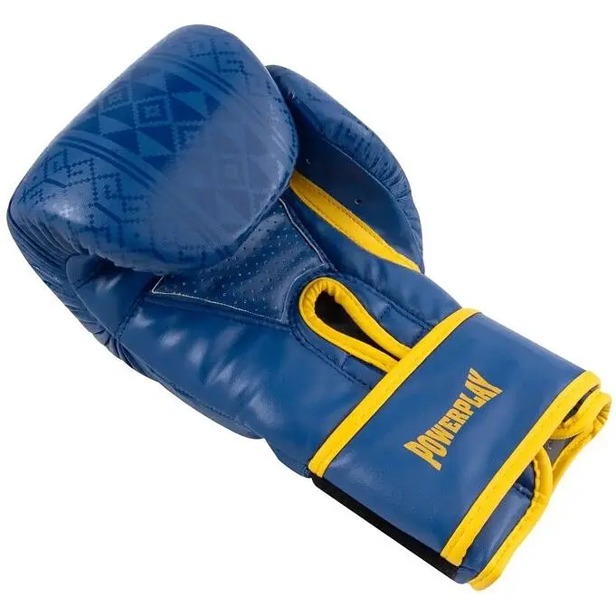 Рукавиці боксерські Power Play PP 3021 Ukraine, Blue/Yellow - 14 унцій - фото 4