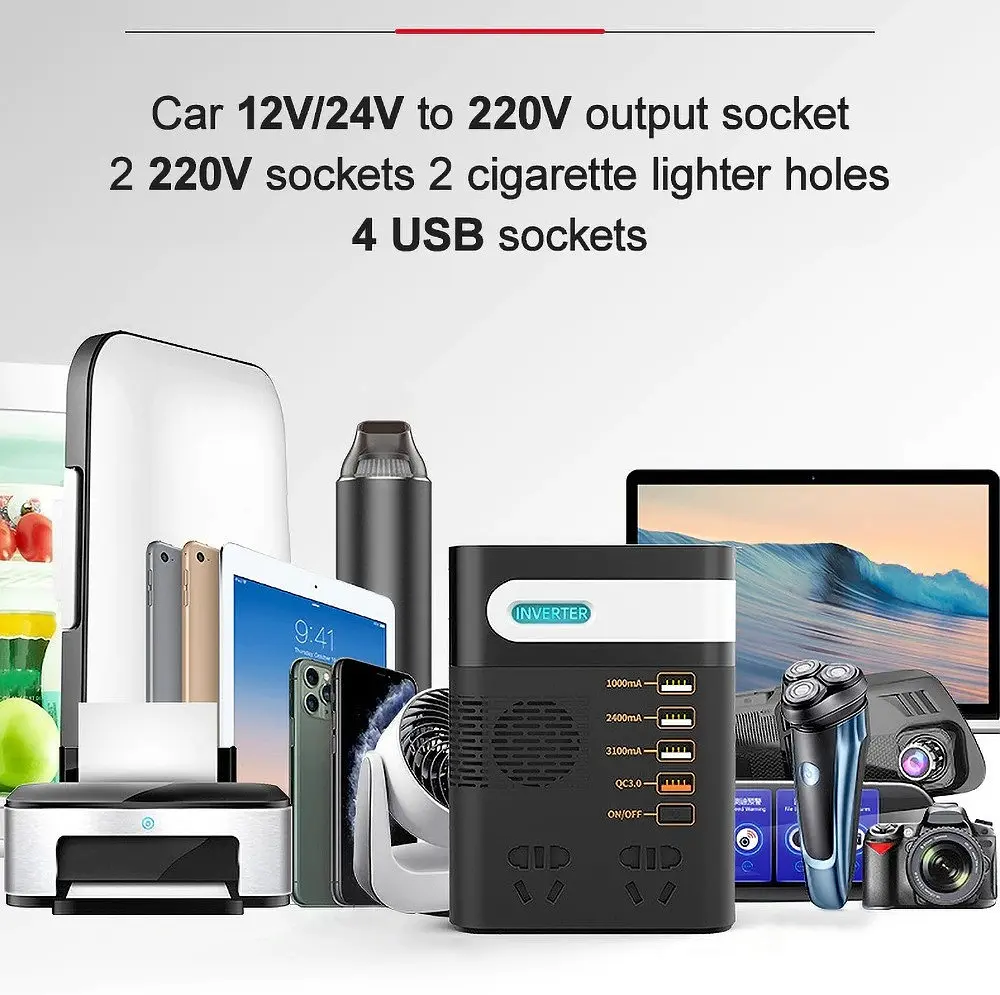 Автомобільний інвертор Asometech 12V 220V 200w Мережевий фільтр - фото 6