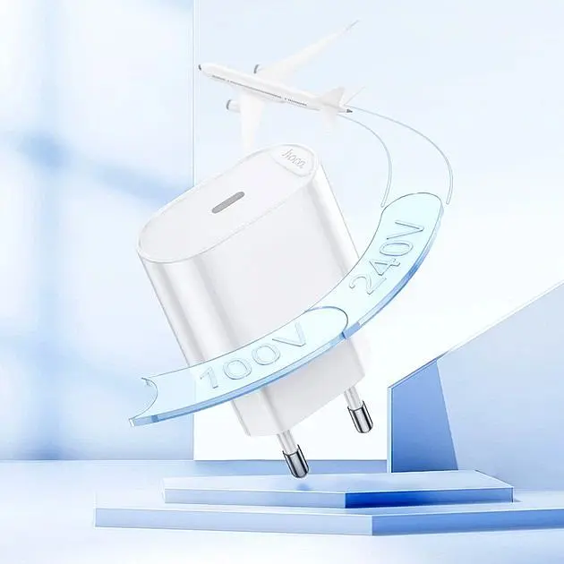 Мережевий зарядний пристрій Hoco C109A USB-C 20w White (6942007656658) [162329] - фото 8