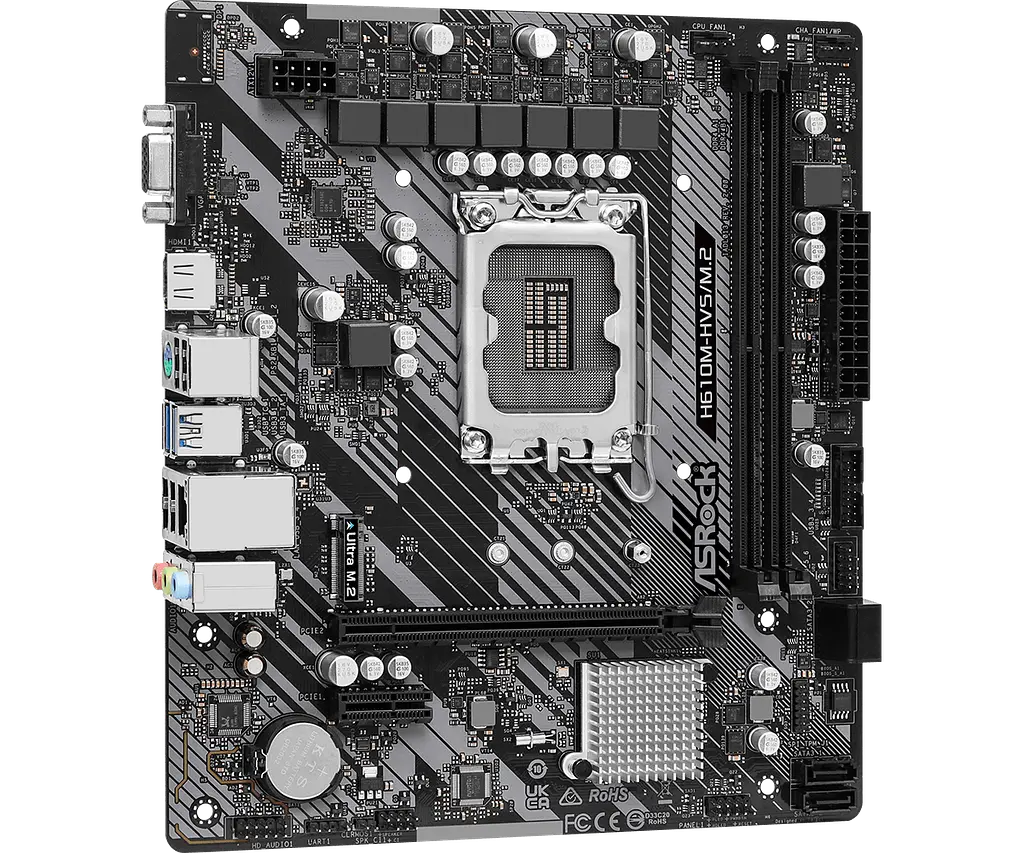 Mатеринська плата ASRock H610M-HVS/M.2 R2.0 LGA 1700 (H610M-HVS/M.2 R2.0) - фото 2