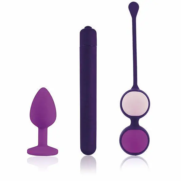 Набір секс-іграшок Rianne S Essentials First Vibe Kit 3 шт. фіолетовий - фото 2