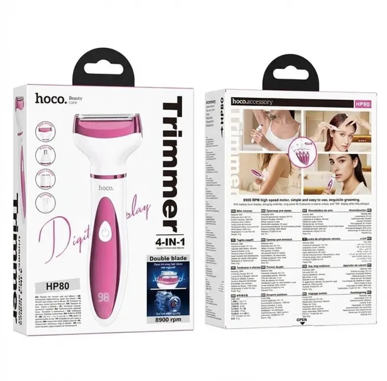 Триммер-шейвер Hoco HP80 4in1 300mAh малиновый - фото 5