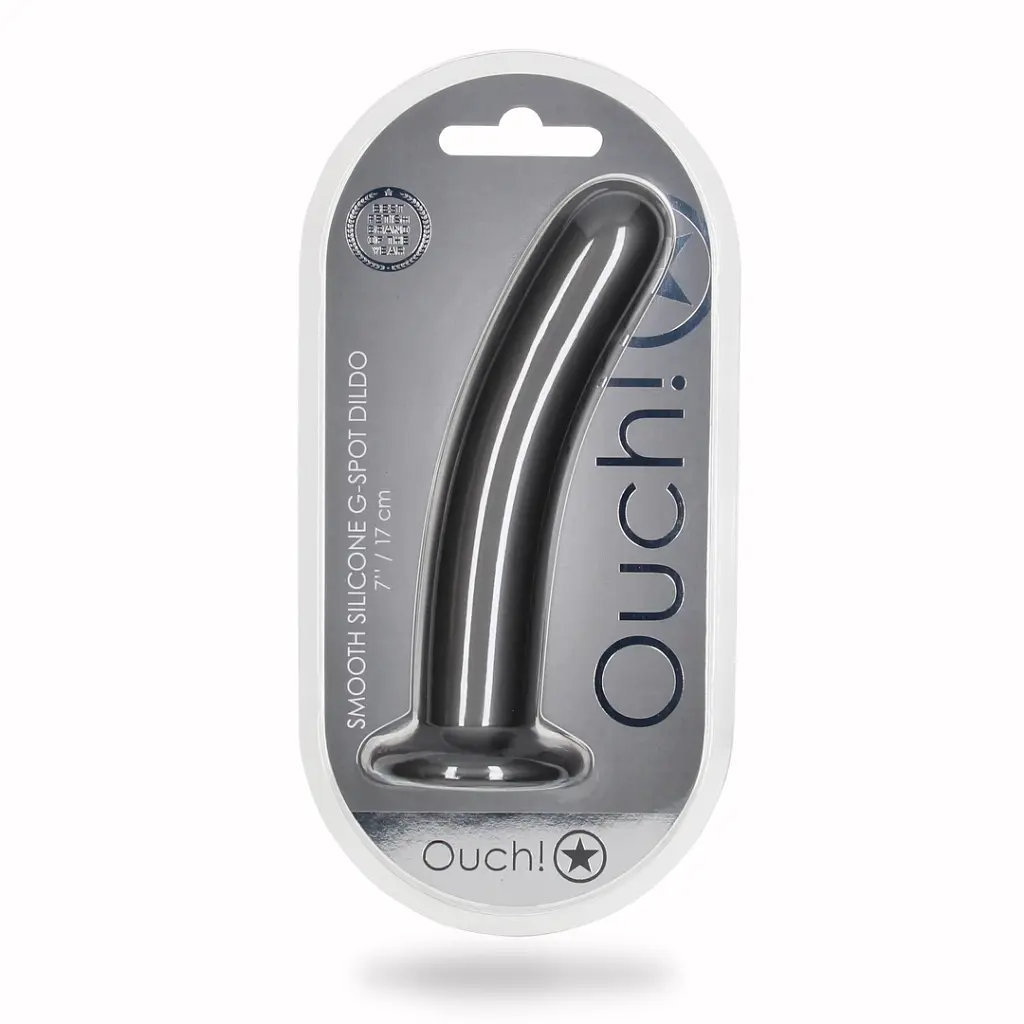 Фаллоимитатор Ouch! Smooth G-Spot Dildo 7apos;apos; 17.7 см (серый) - фото 17