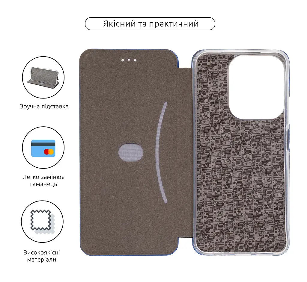 Чехол-книжка для Xiaomi Redmi 15C 4G Poco C85 4G, G-Case, синий, кожаный чехол-книга из экокожи (PU) и TPU, с магнитом, с подставкой и вместительным кардхолдером, противоударный, защита всего корпуса, ArmorStandart (ARM87096) - фото 3