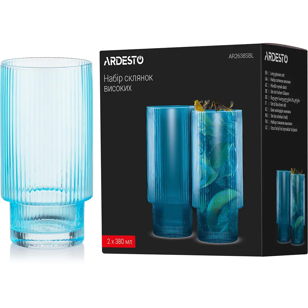 Набор стаканов Ardesto 380 мл 2 шт. голубой (AR2638SBL) - фото 3