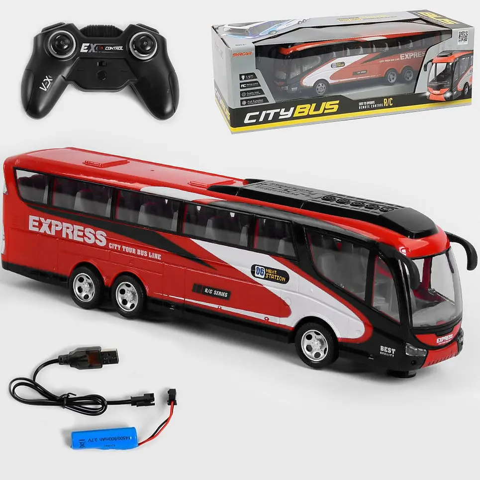 Радіокерований автобус City Bus 36 см з акумулятором 3.7V, 2.4GHz, світлові ефекти, дитяча машинка на пульті - фото 2