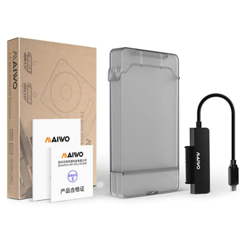 Кишеня зовнішня Maiwo USB3.1 GEN1 TypeC to HDD 2,5" SATA/SSD black (K104G2 black) - фото 7