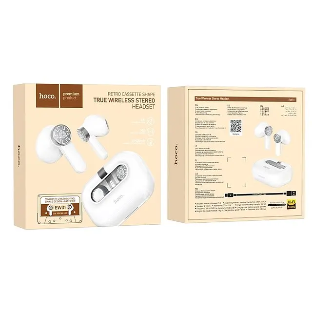 Блютуз Стерео Гарнитура Hoco EW31 Белый - фото 4