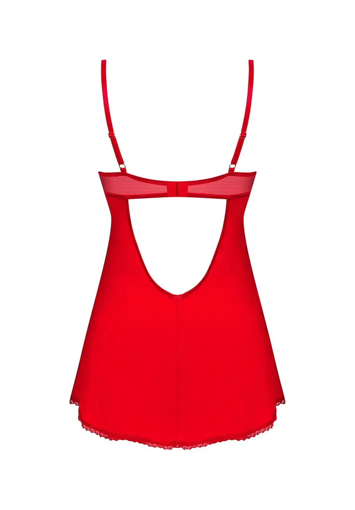Комплект білизни Obsessive Ingridia XL/2XL червоний - фото 6