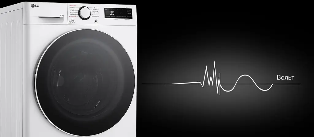 Пральна машина LG фронтальна, 10кг, 1400, A, 57см, дисплей, пара, інвертор, білий - фото 2