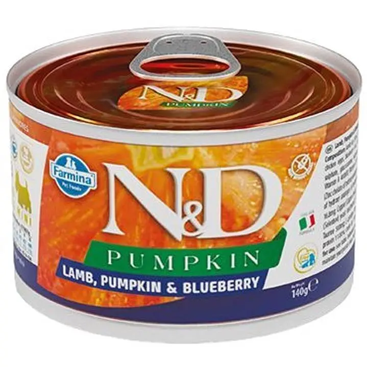 Влажный корм для взрослых собак мини-пород Farmina N&D Grain Free Pumpkin Lamb, Pumpkin&Blueberry Adult Mini, тыква, ягненок и черника, 140 г - фото 2
