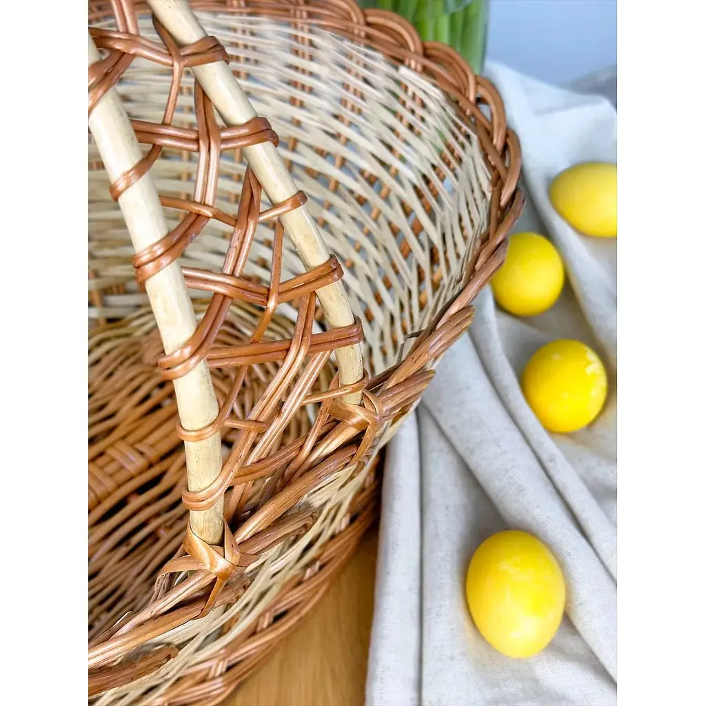 Пасхальная корзина из лозы с одной ручкой Галичина Коричневая - фото 4