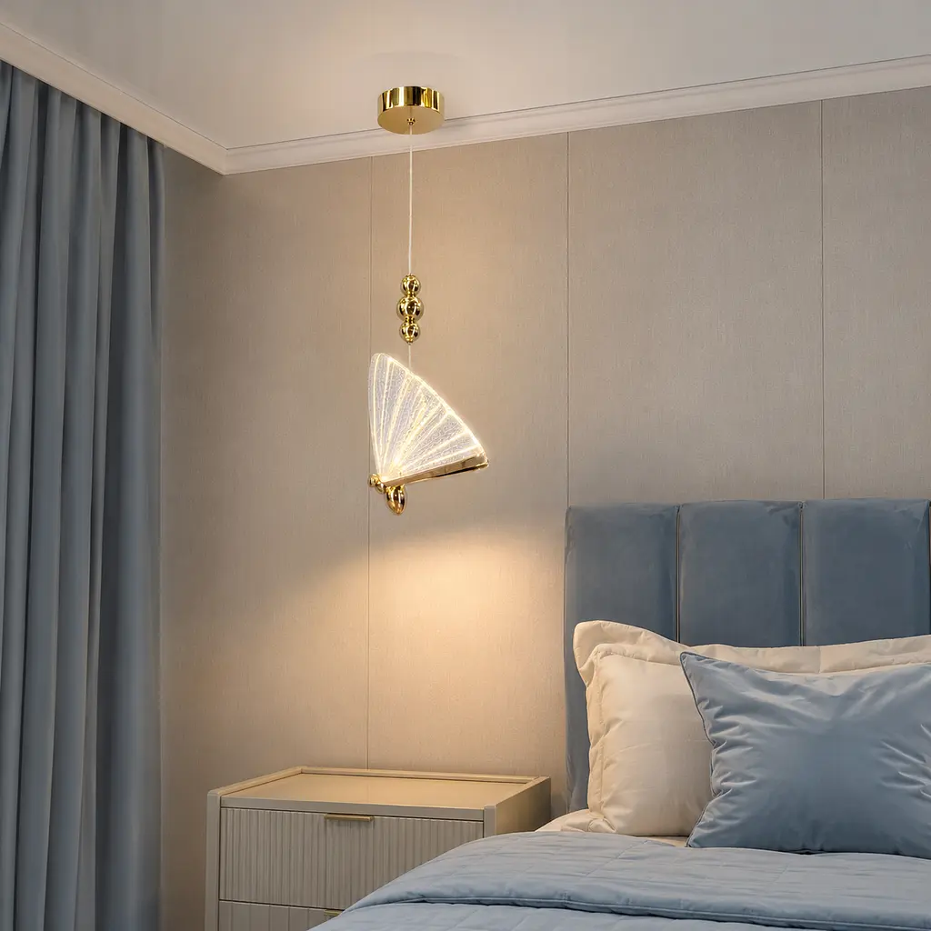 Дизайнерський золотий LED світильник-підвіс Artlight 5052/1LGD з двома джерелами світла та пластиковим плафоном - фото 2