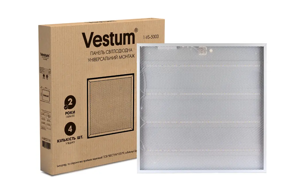 Панель світлодіодна Vestum PRISMA 36W 6500 K 220V 600x600 1-VS-5003 - фото 3