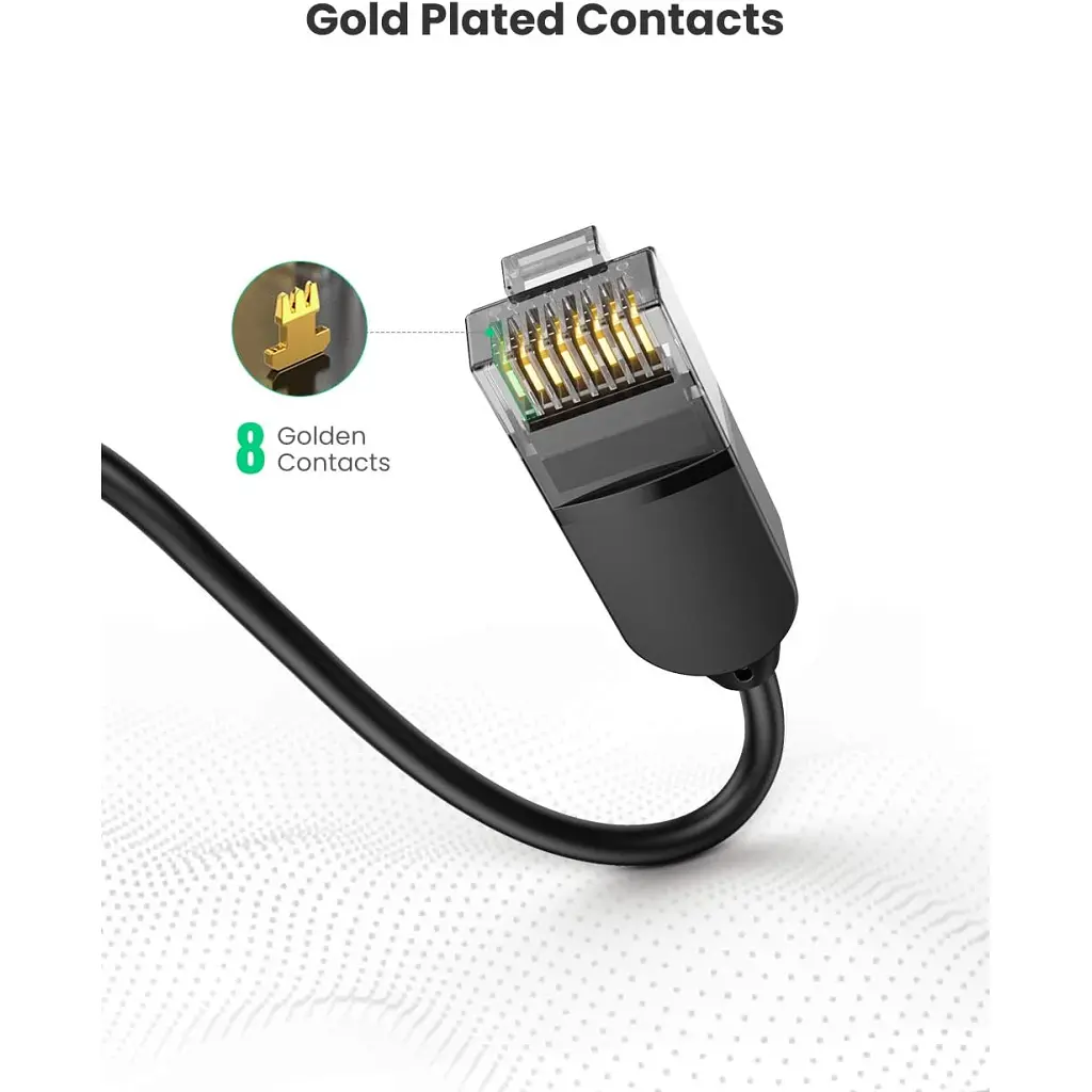 Патч-корд 1м, UTP cat 6 RJ-45 COPPER black Ugreen (U_70332) - фото 2