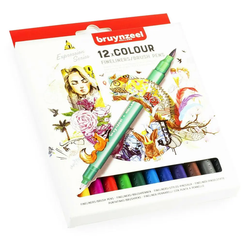Набор линеров-кистей Bruynzeel BRUSHPEN двусторонних 12 шт. - фото 5