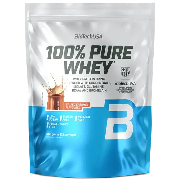 Протеїн BioTech USA 100% Pure Whey 900 г Salted Caramel, Bourbon Vanila
