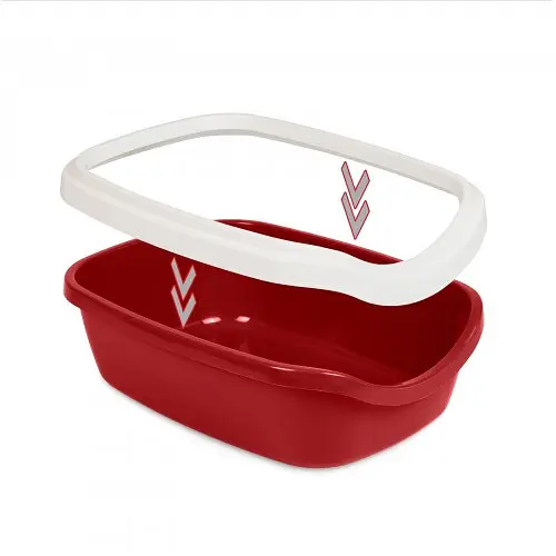 Туалет Природа Comfort M для котів 41х30х13.5 см (бордовий) - фото 3