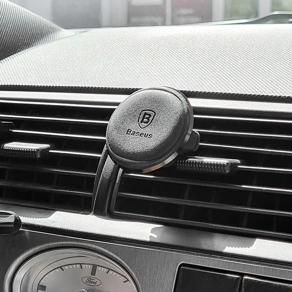 Автодержатель Baseus Magnetic Air Vent Car Mount With Cable Clip silver (16105) - фото 4