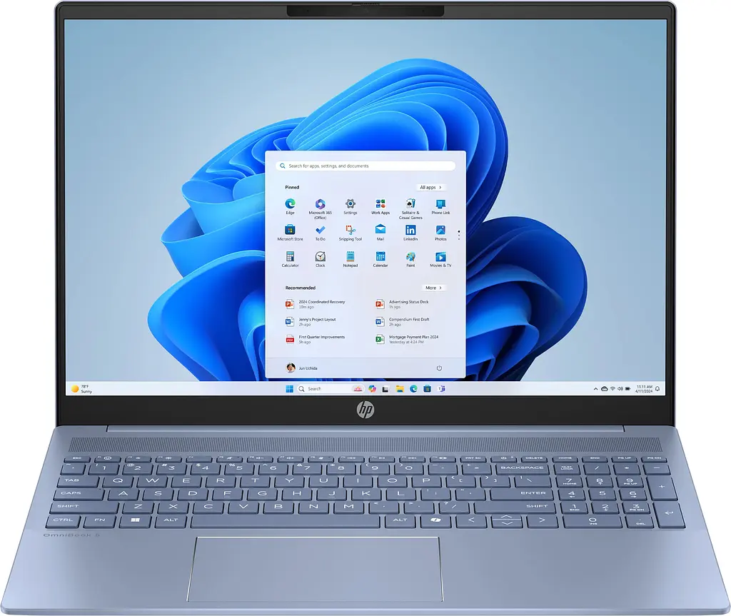 HP Ноутбук HP OmniBook 5 16-af1006ua 16" 2K IPS AG, Intel U5-225U, 16GB, F512GB, UMA, DOS, блакитний