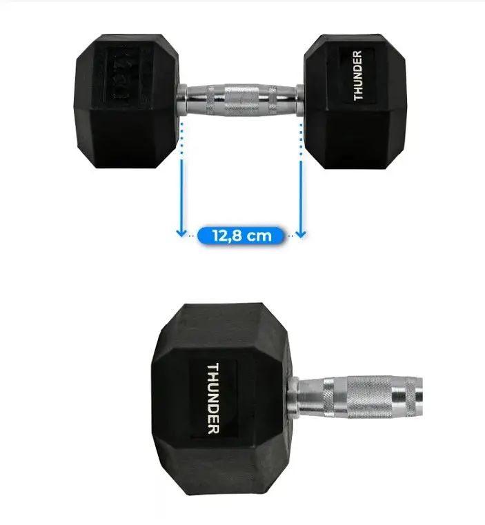 Гантель шестигранная Thunder 12,5 кг (HEXAGONAL-DUMBBELLS-12,5K) - фото 6