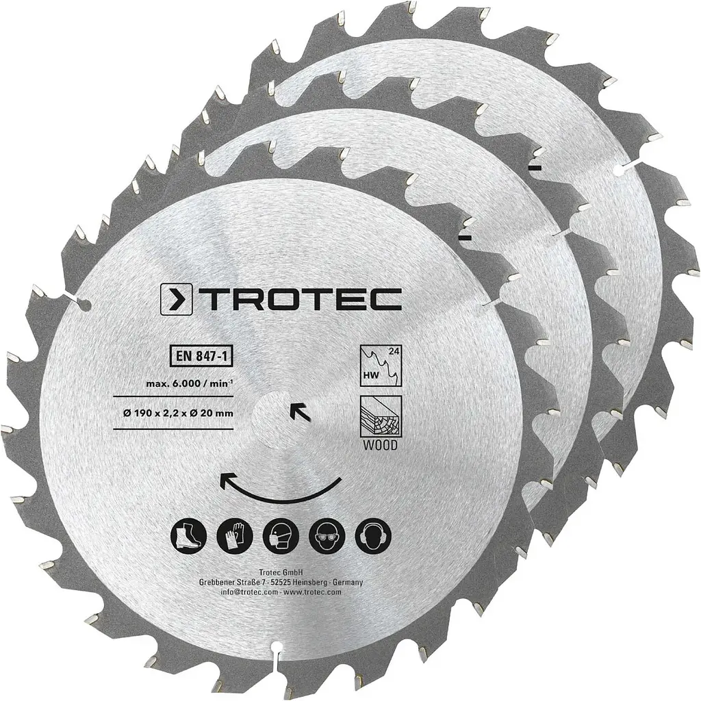 Набір дисків пиляльний для циркулярної пили Trotec 150 х 16 х 2.1 HW24 Wood (3 шт.)