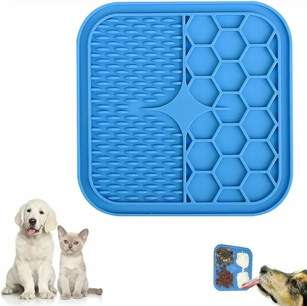 Силіконовий килимок для лизання для собак Derby Silicone licking pad, blue - фото 2