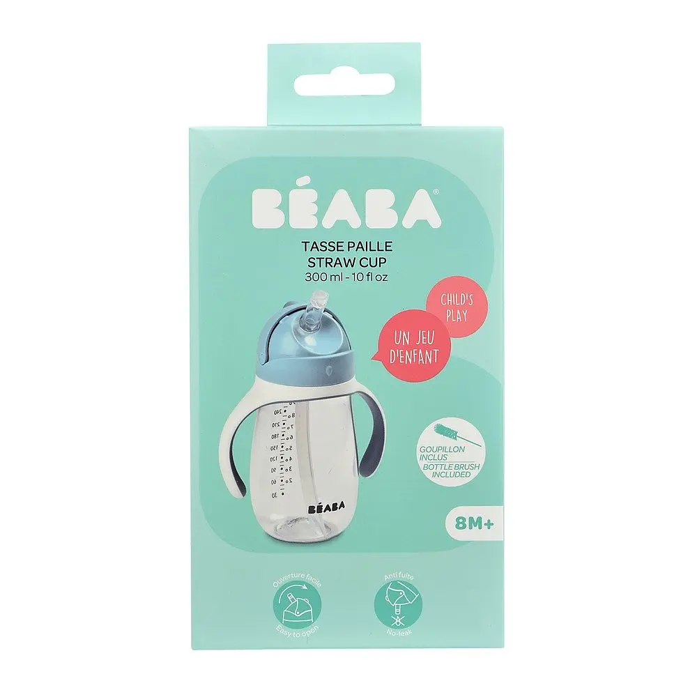 Поїльник з трубочкою Beaba Old Pink, 300 мл, блакитний (913479) - фото 4