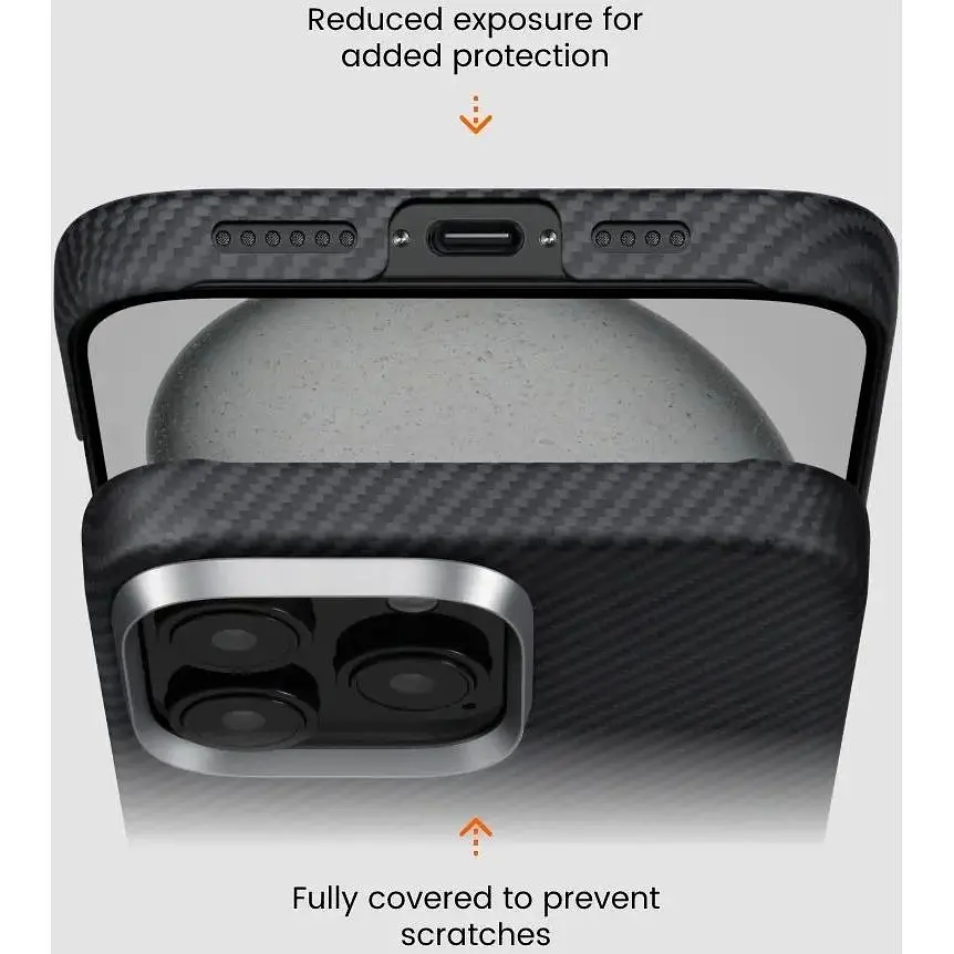Чехол-накладка Pitaka Ultra-Slim Case Classic Twill 600D Black/Grey для iPhone 16 Pro Max (KI1601PMA) - фото 4
