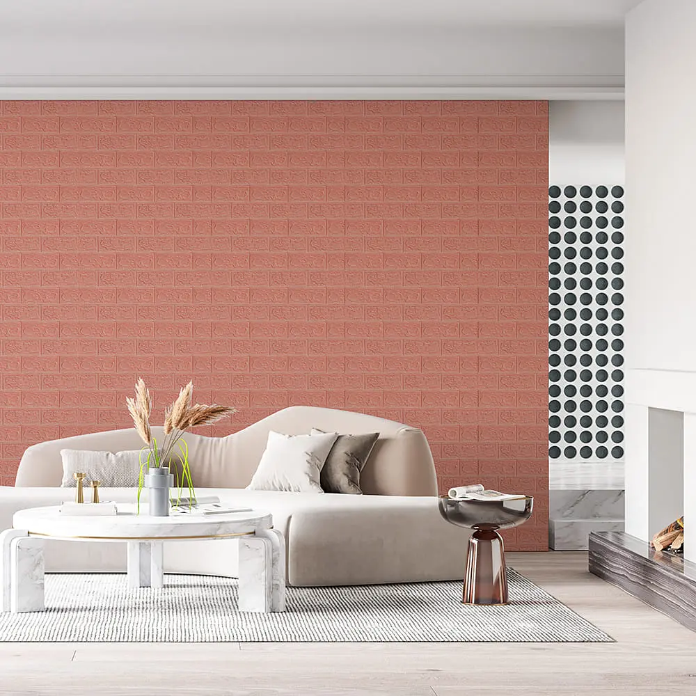 Самоклеюча декоративна 3D панель 3D Loft під цеглу кава з молоком в рулоні 3080x700x3 мм - фото 4