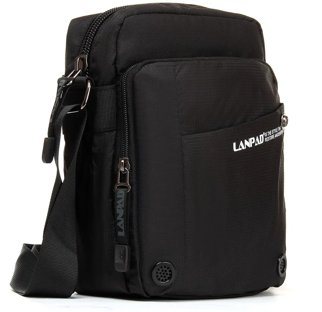 Сумка чоловіча Lanpad тканинна, чорний