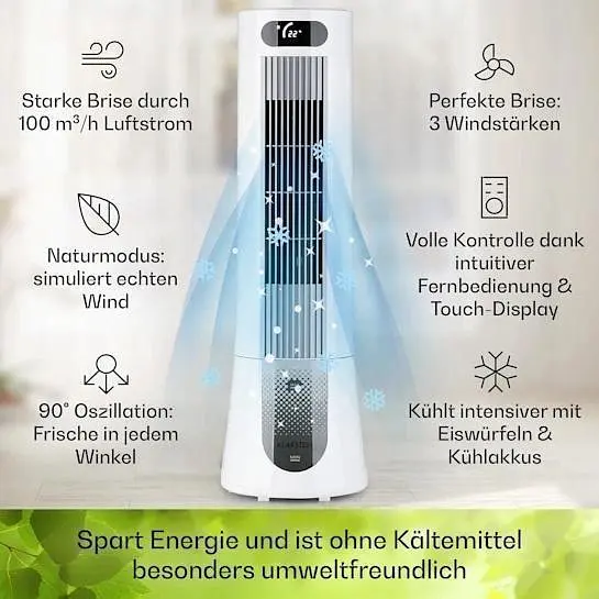 Мобильный кондиционер-вентилятор Klarstein Skyscraper Frost (10035819) - фото 3