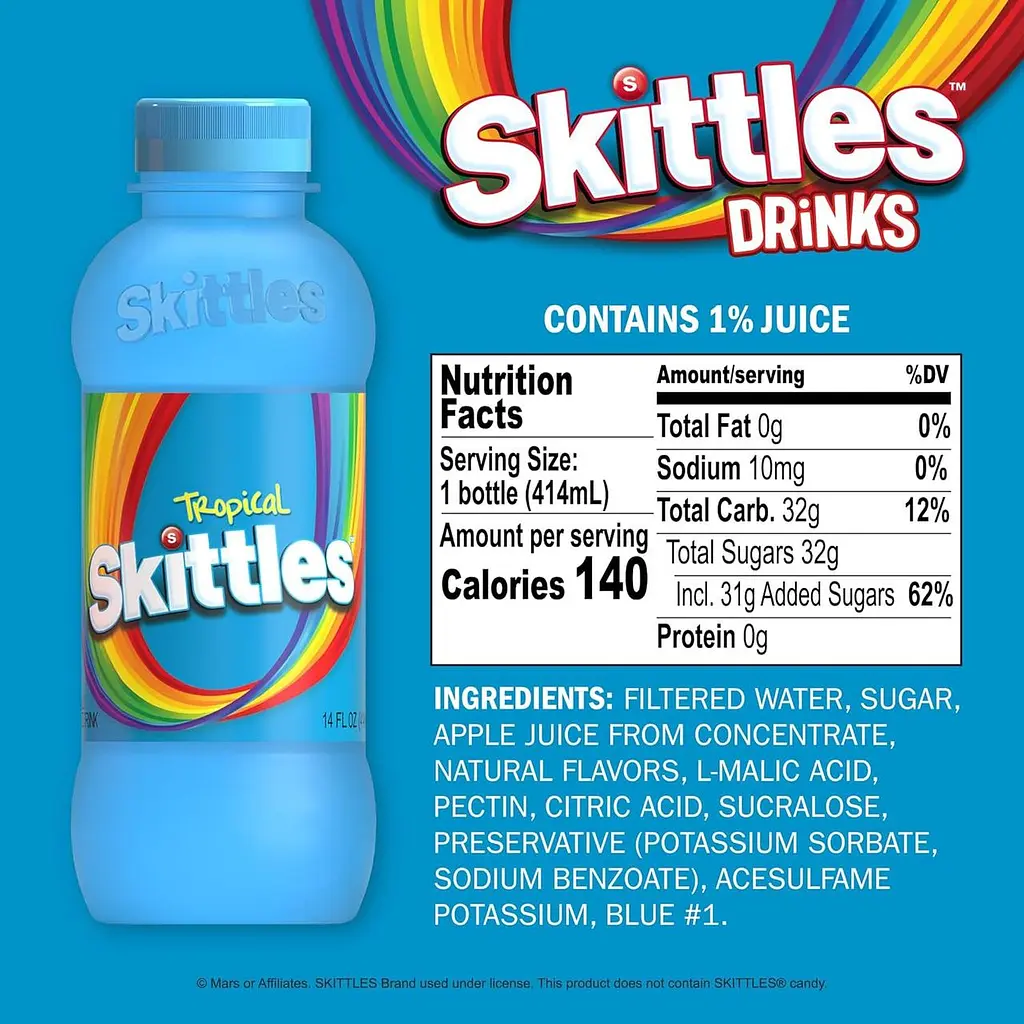 Напій Skittles Drink Tropical 414 мл - фото 4