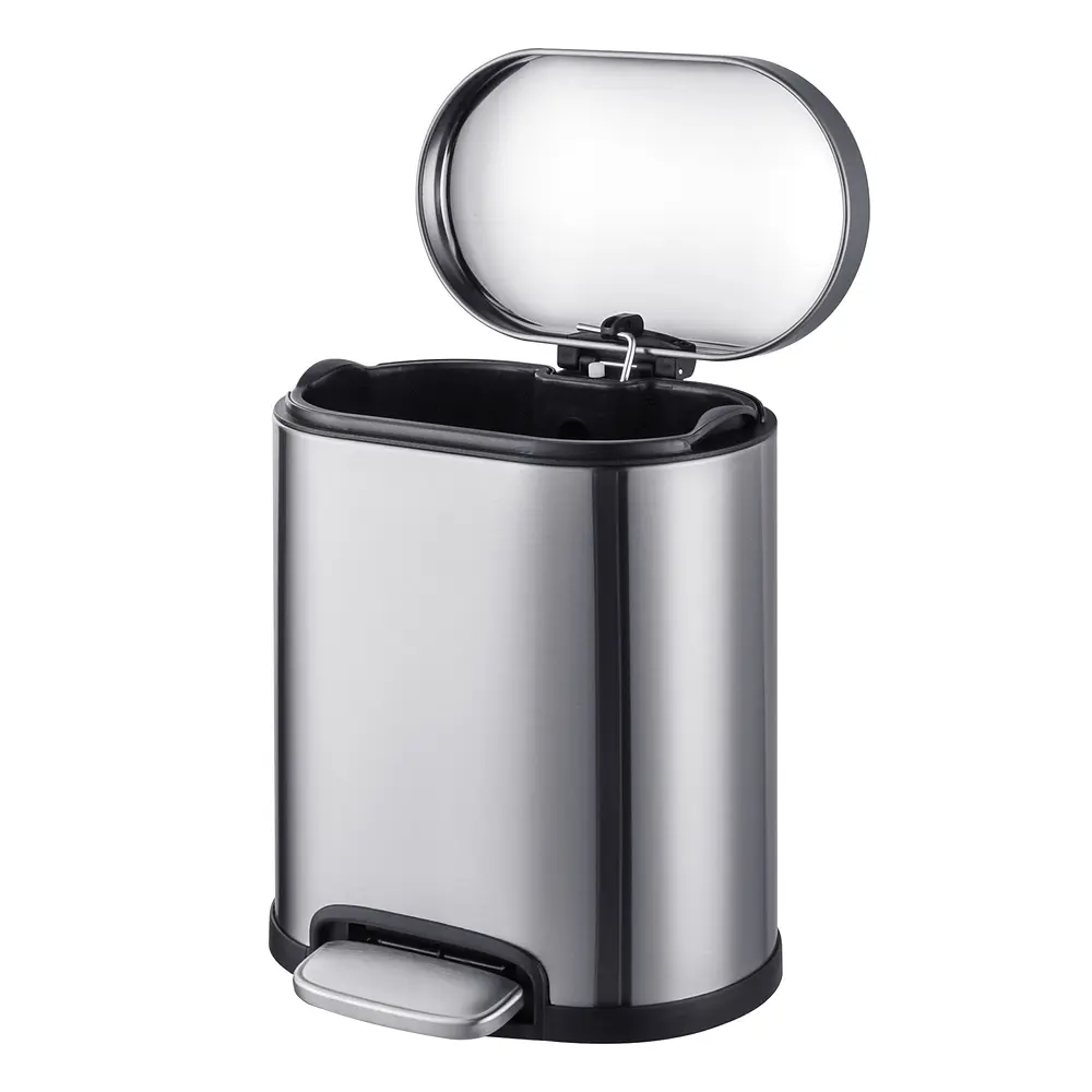 Відро для сміття з плавним закриттям овальне Mixxus Premium Topper-TC0205 SS Color 5л нержавіюча сталь MI7059, Нержавіюча сталь - фото 9