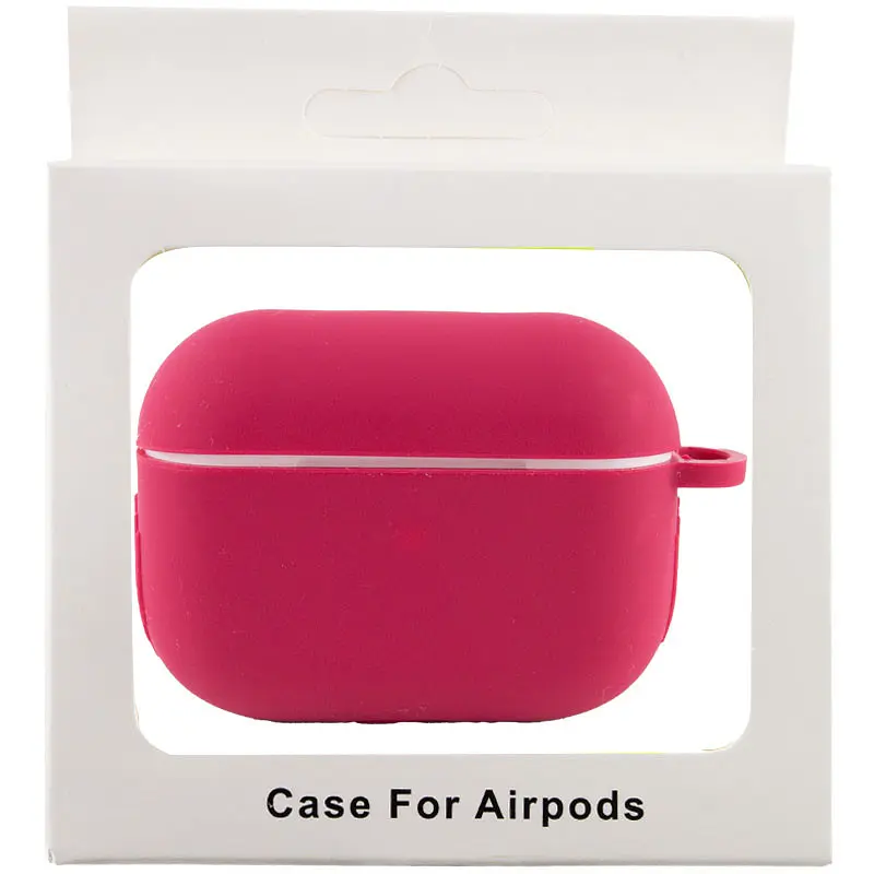 Силіконовий футляр New з карабіном для навушників Airpods Pro Червоний / Rose Red - фото 6