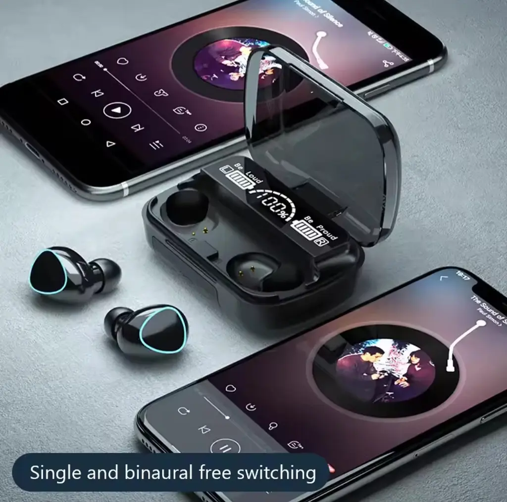 Бездротові навушники M10 TWS bluetooth 5.1 black OPM з павербанком - фото 8