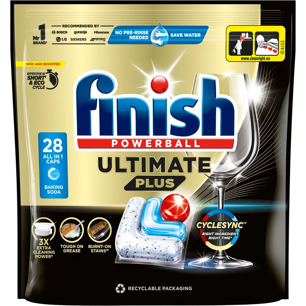 Капсули для посудомийних машин Finish Ultimate Plus Сода 28 шт. (3322152)