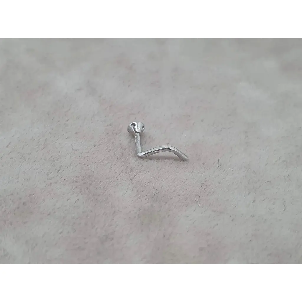 Золотая серьга-пирсинг Астор в нос с бриллиантом. 1122526Р_Б - фото 4